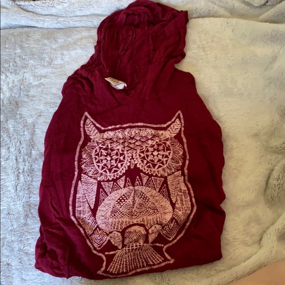 Owl Long Sleeve T-shirt with Hood